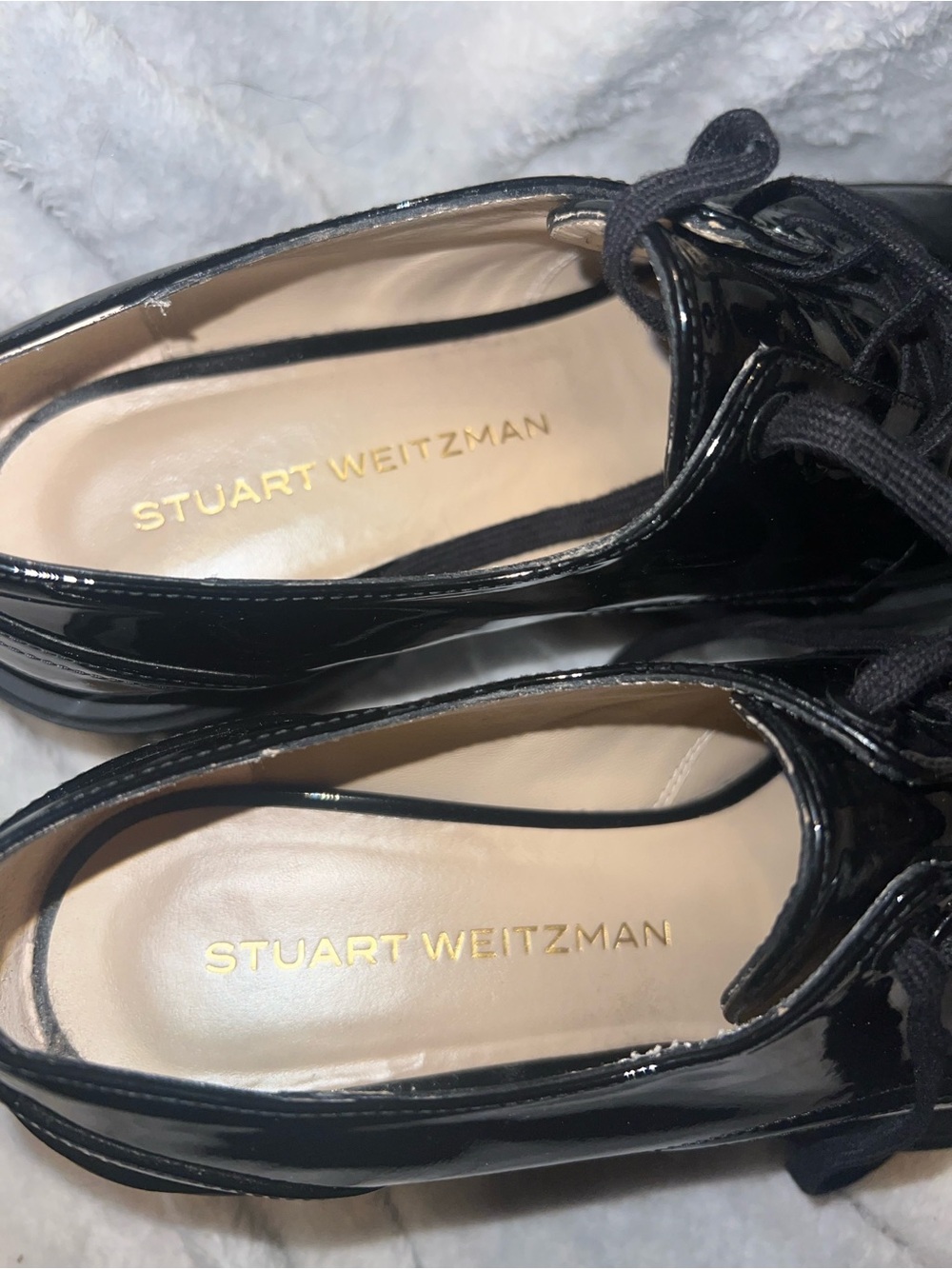 Stuart weitzman soho derby black patent chunky loafers woman size 8B - Picture 2 of 9